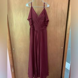 Maroon bridesmaid dress